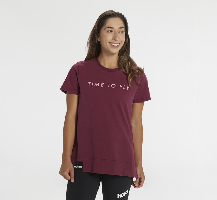 Hoka One One Brand - Women Tee - Brown,Australia ROJ-683072